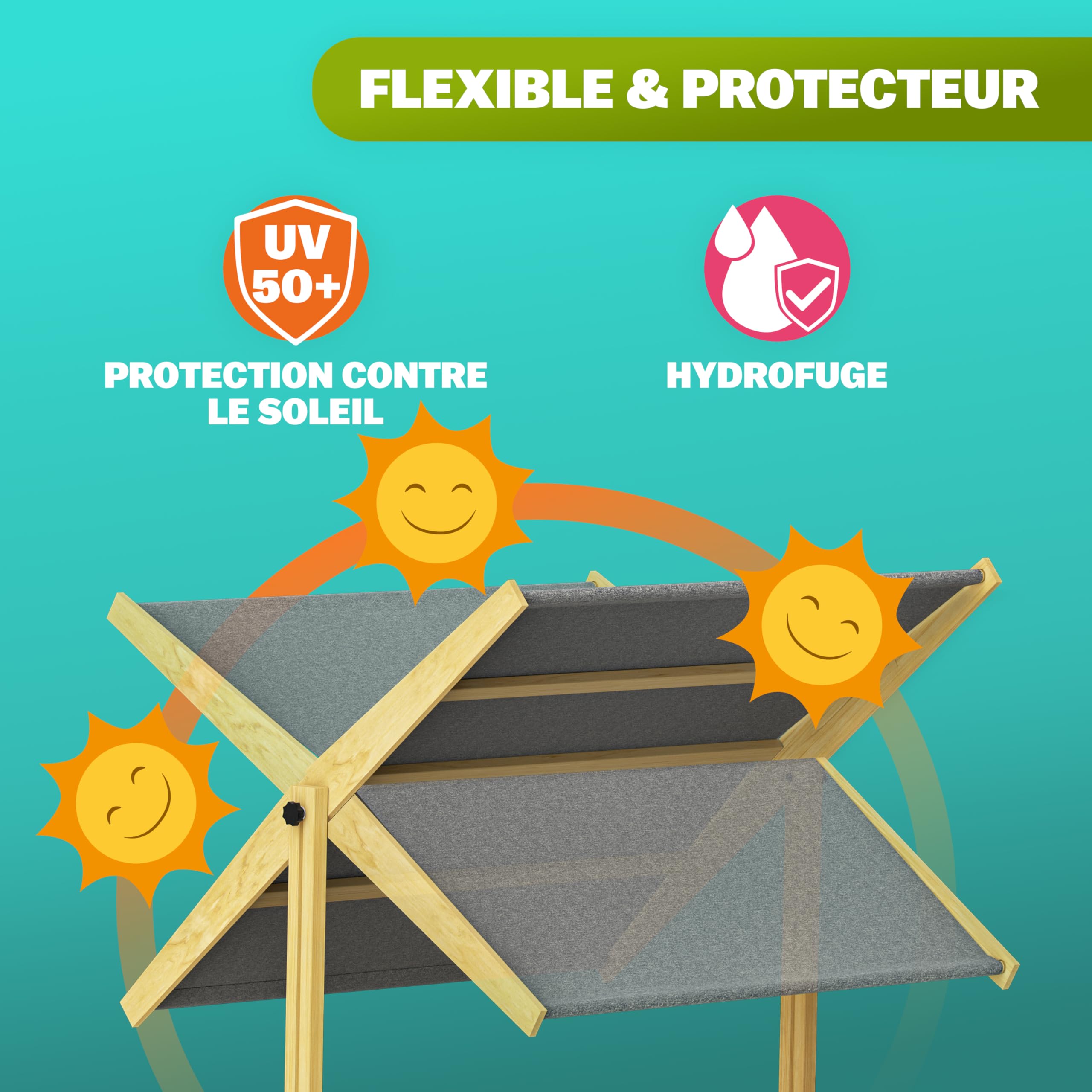 SPIELWERK® Sabbiera Gioco Bambini 120x120x120cm Tettoia Parasole in Legno Protezione UV Giocattolo Bimbi da Esterno con Sabbia e Copertura Tetto