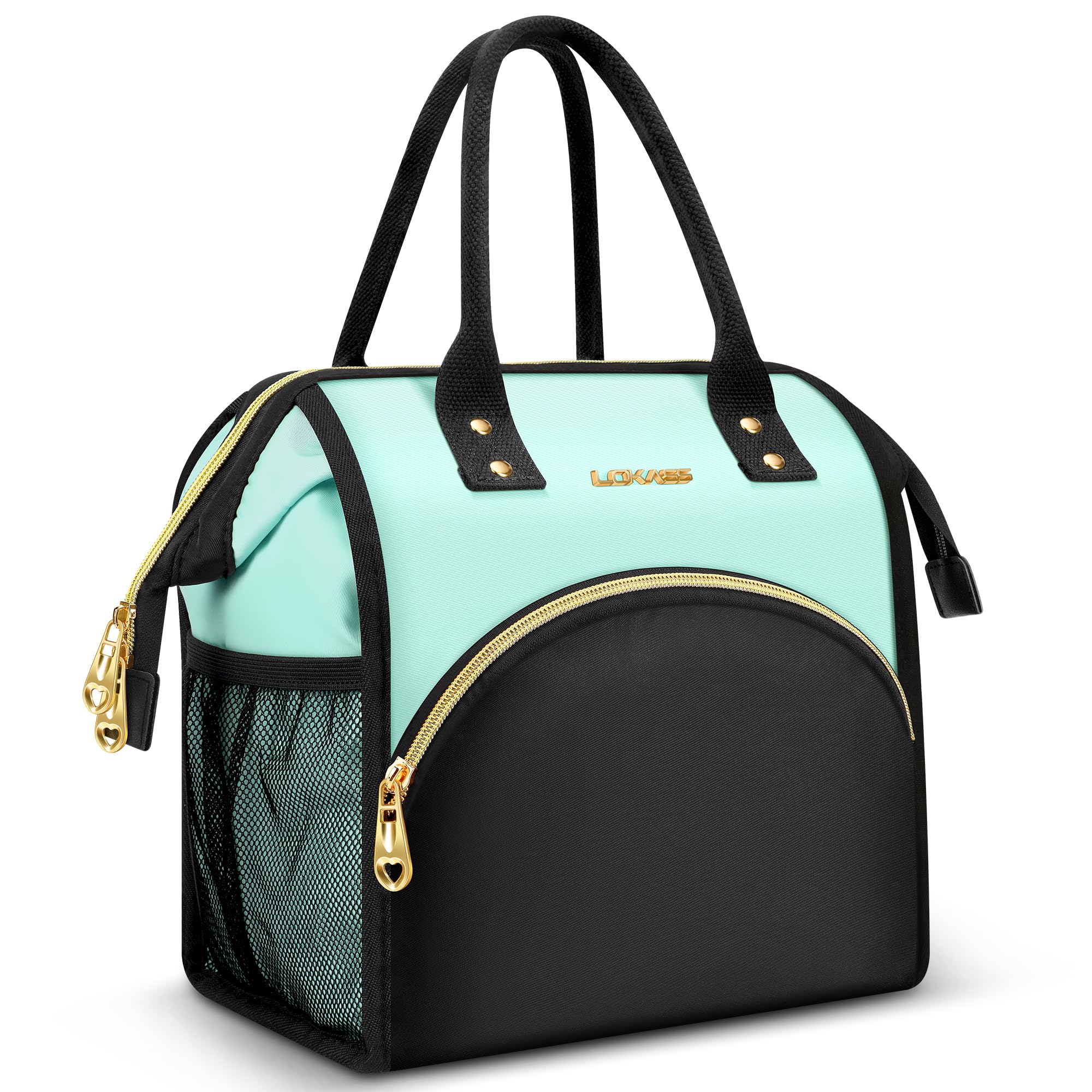 Lunch Bag Women Insulated Lunch Box Wide-Open Lunch Tote Bag Large Drinks Holder Durable Nylon Thermal Snacks Organizer for Men Adults Work Picnic