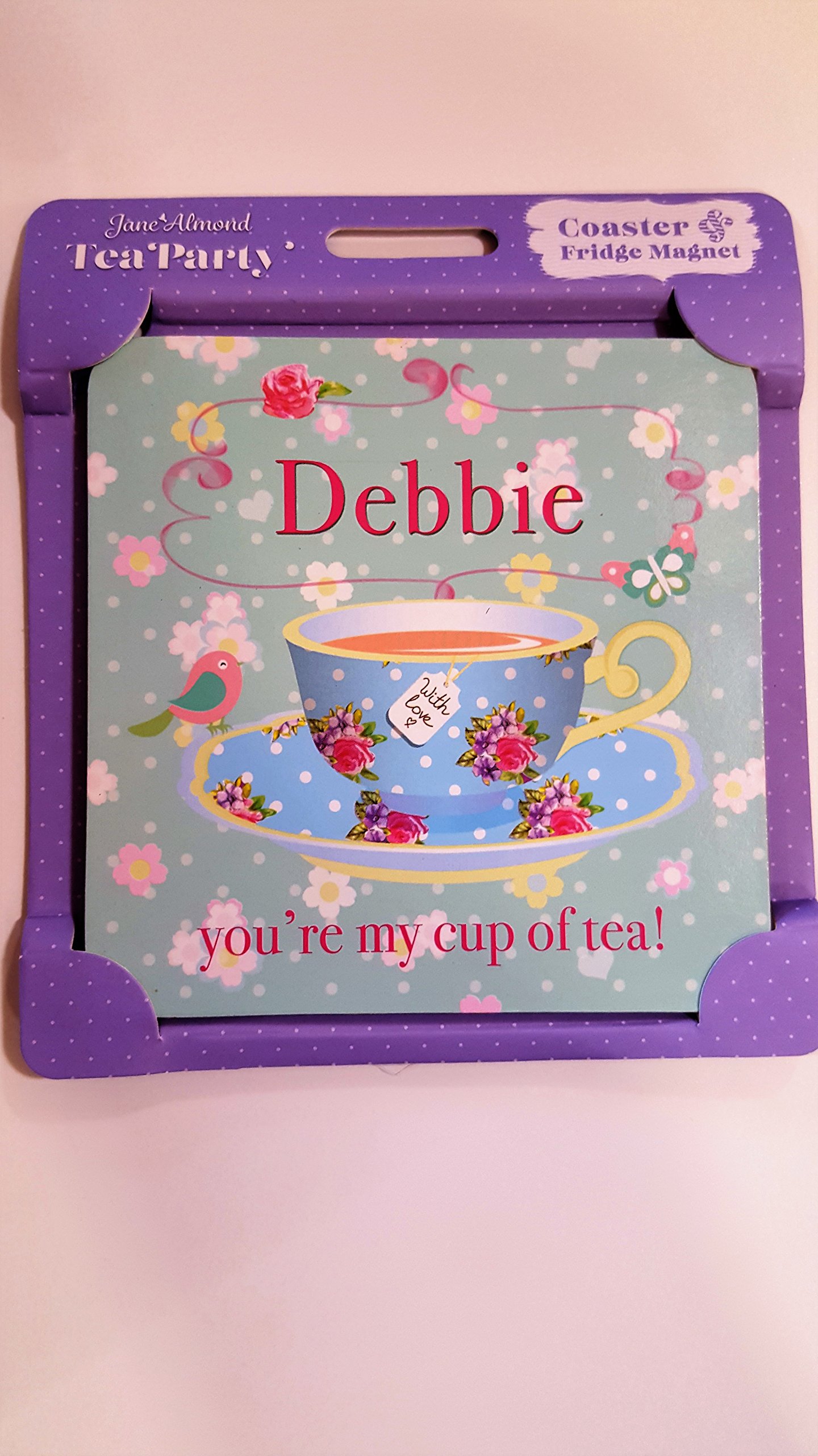 Debbie tea party coaster fridge magnet