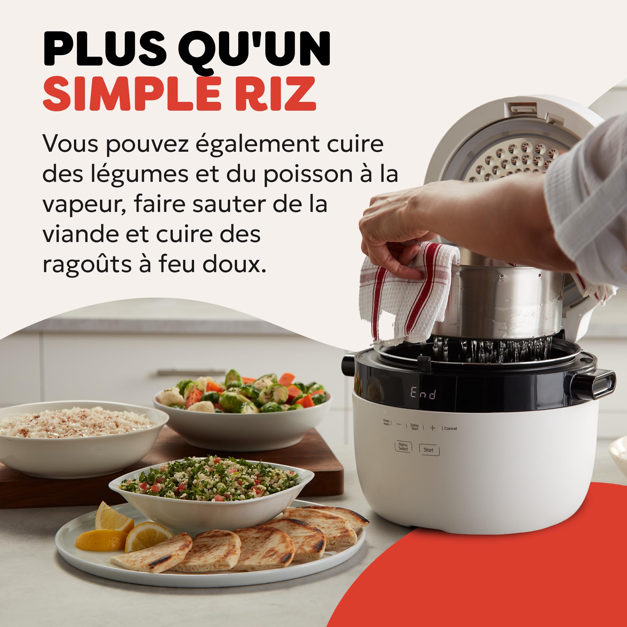 Instant Pot - Cuiseur de riz multi-grains à vapeur, 2,8 L (12 tasses), avec marmite anti-adhésive lavable au lave-vaisselle, panier vapeur en acier inoxydable, tasse à mesurer, cuillère à riz