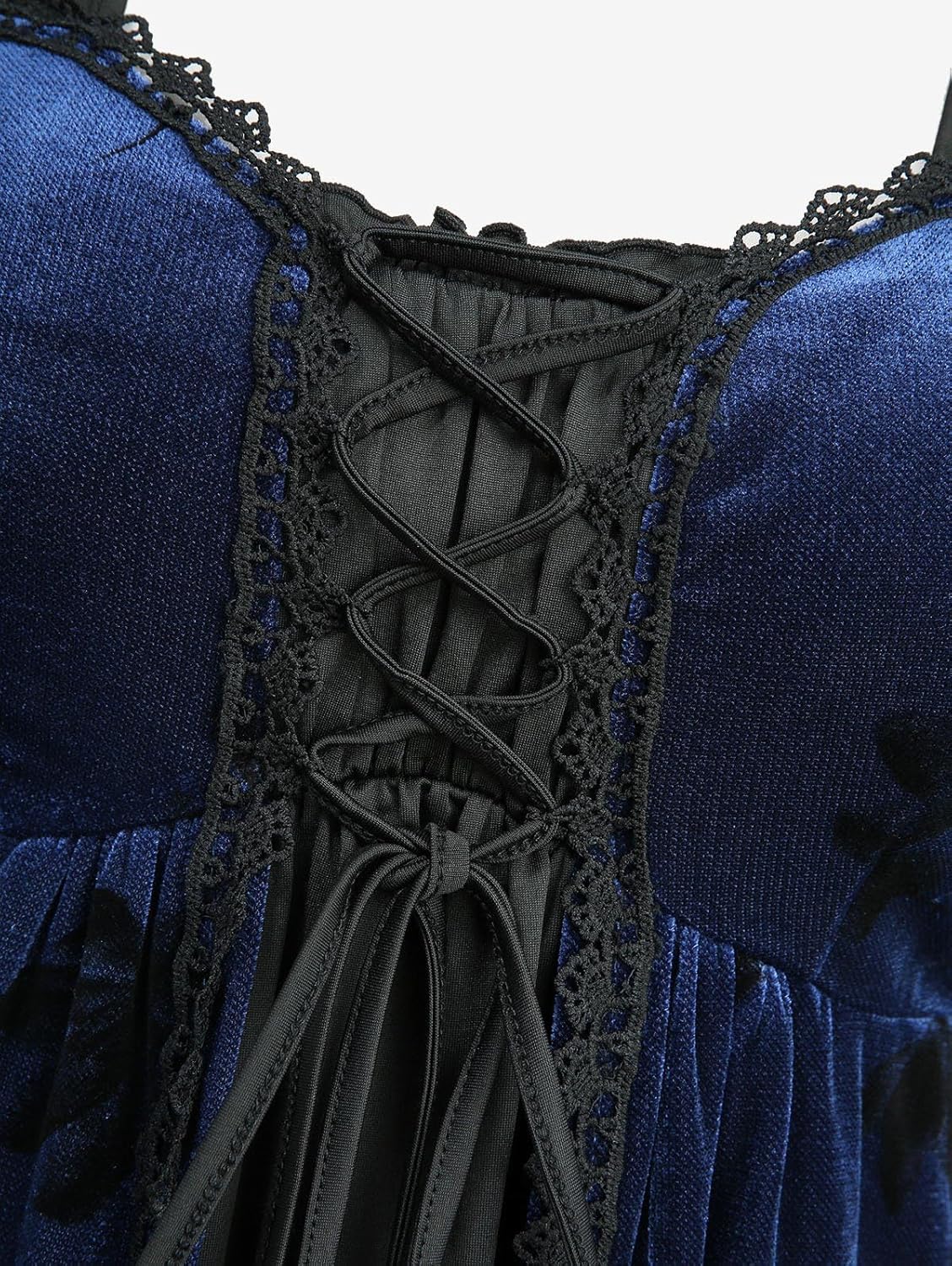 ROSE GAL Plus Size Women Lace-up Color Block Long Bell Sleeve Swing Top - Image 4