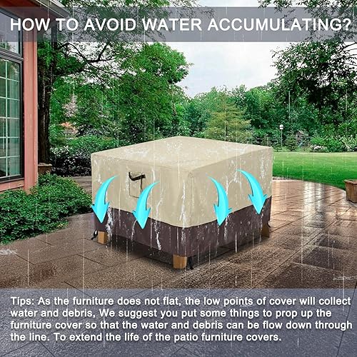 Miniatura 6 de ABCCANOPY Funda para otomana de patio, impermeable, resistente a los rayos UV, a prueba de polvo, fundas protectoras para muebles de césped, 28 x 28