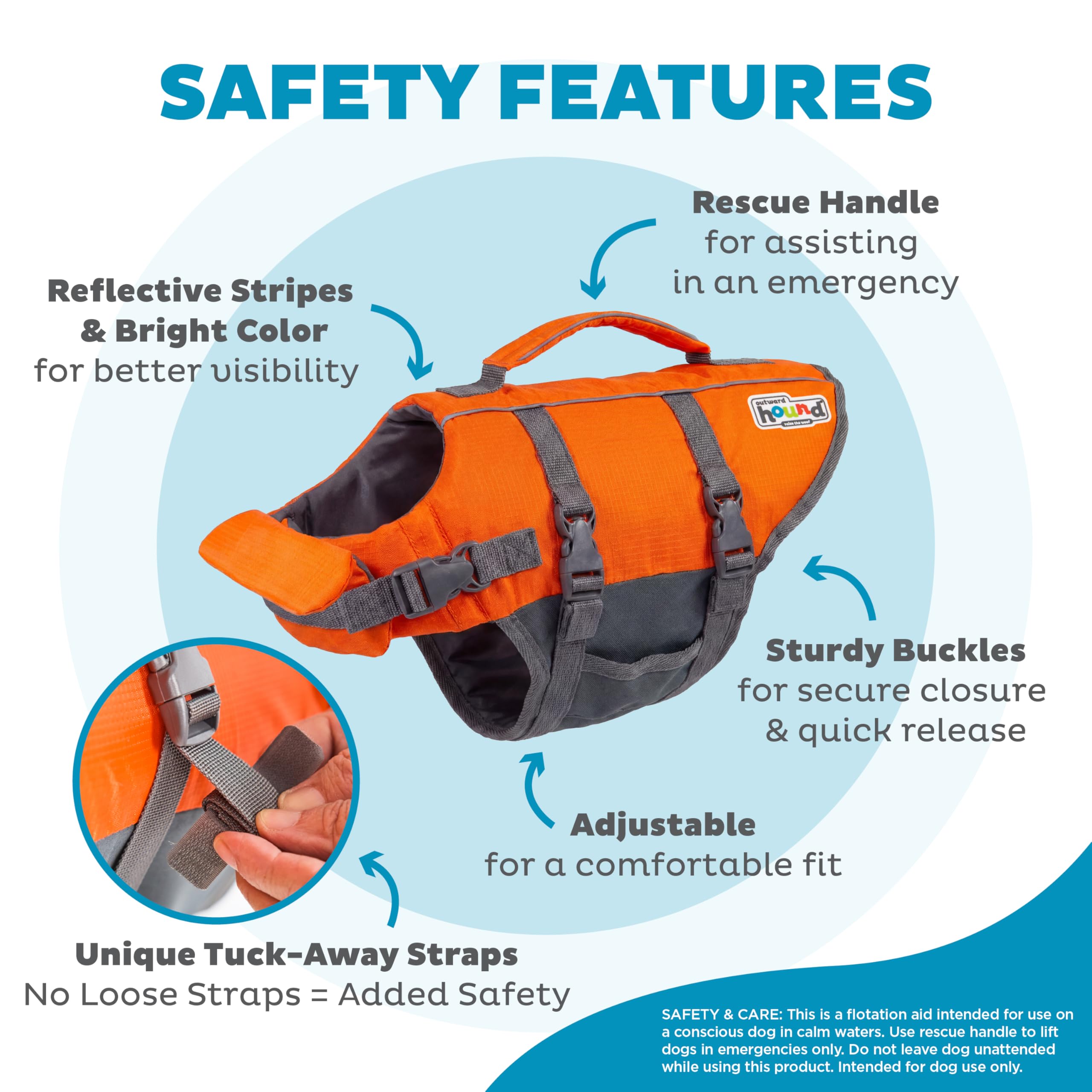 Outward Hound Granby Splash - Chaleco salvavidas para perros - Naranja - XS