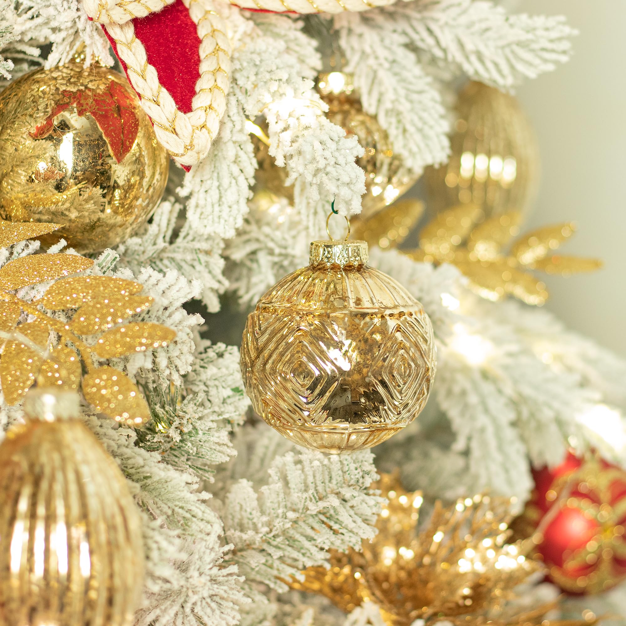 8 piezas bolas de Navidad oro cristal bola de cristal colgantes y colgantes bolas adorno de mercurio deocro Navidad percha decoraciones navideñas adornos