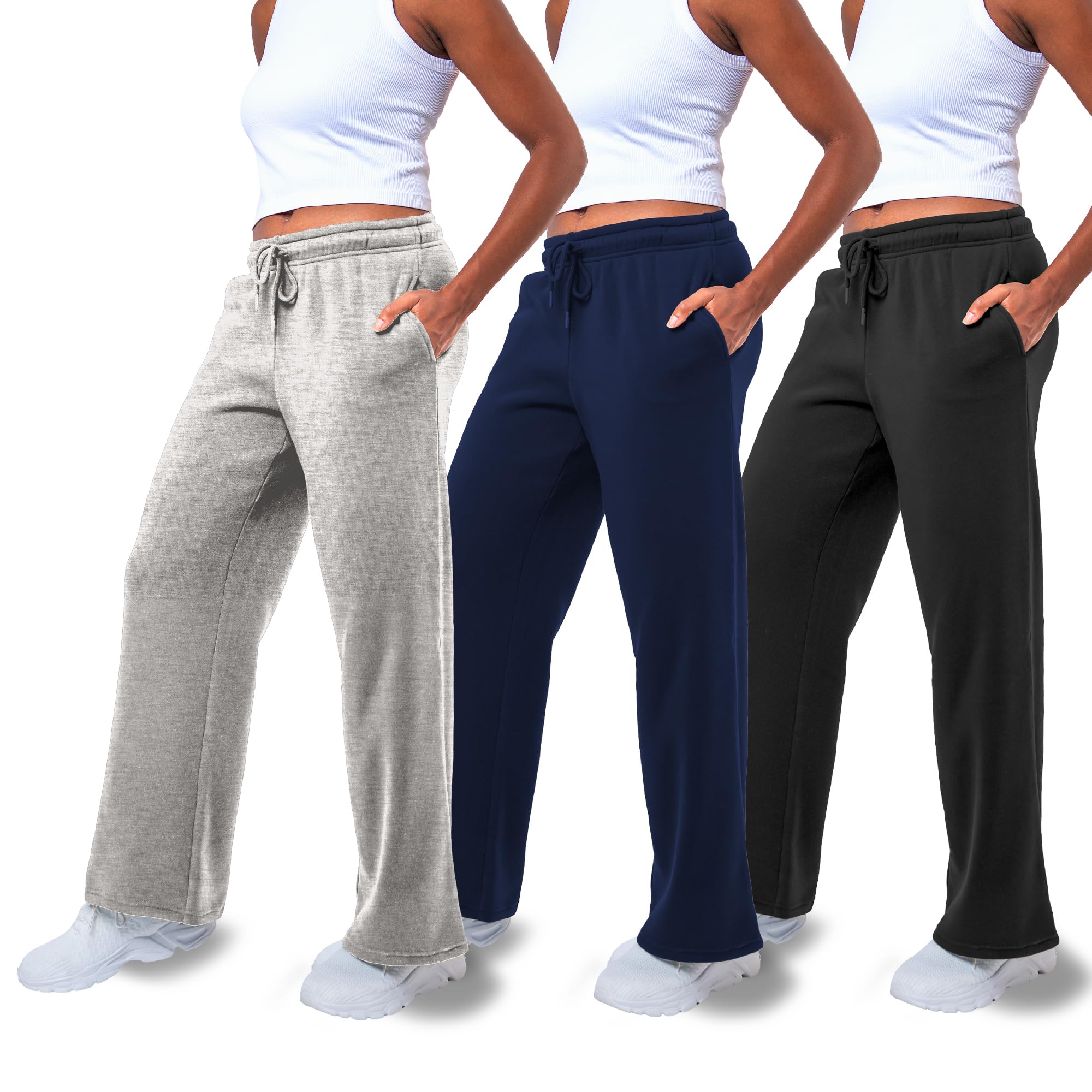 Common Stitch 3 Pack Sweatpants Women Straight Leg Womens Sweatpants Workout - Yoga Pants Available in Plus