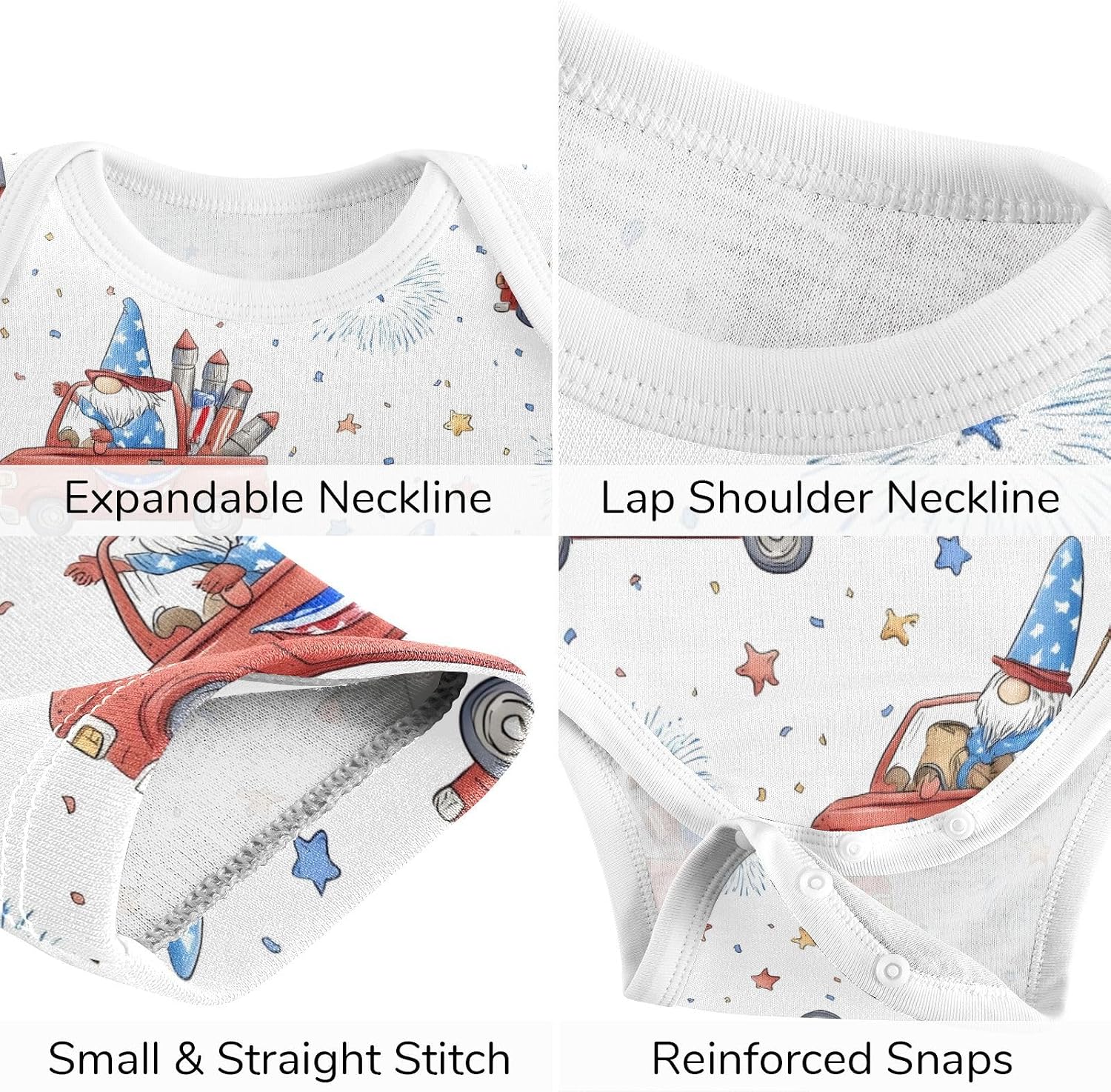 vvfelixl Baby Clothes Gnome Celebration Baby Bodysuits Set Unisex Short Sleeve Babys Pants Sets 0-3M