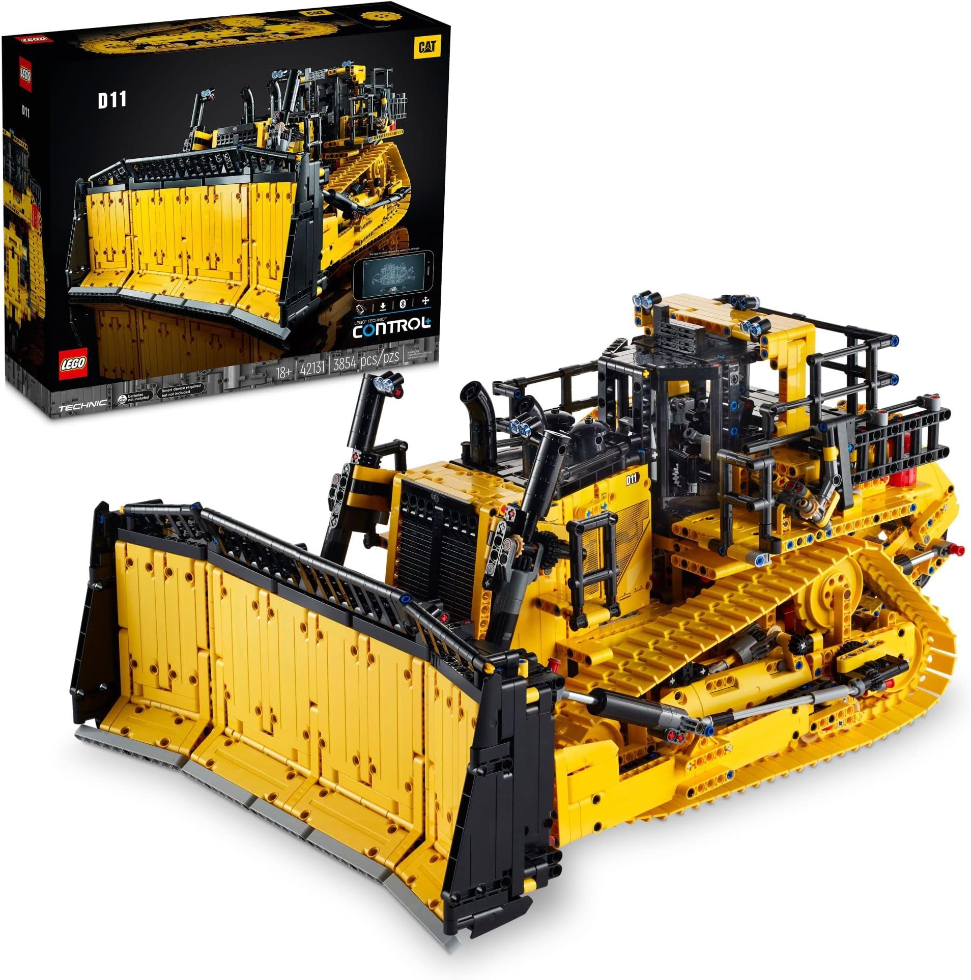 LEGO Technic App-Controlled Cat D11 Bulldozer 42131 Building Set for Adults (3,854 Pieces)