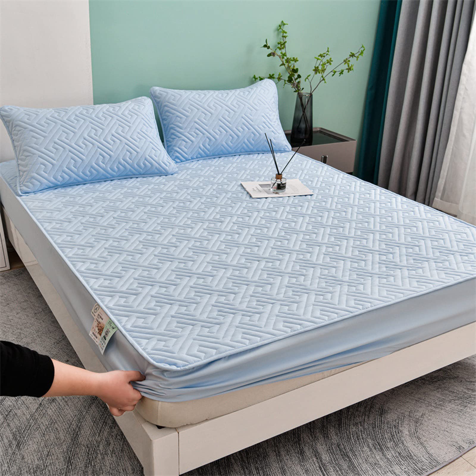 Protège-matelas lavable 180x220 anti-poussière pour éliminer les allergènes