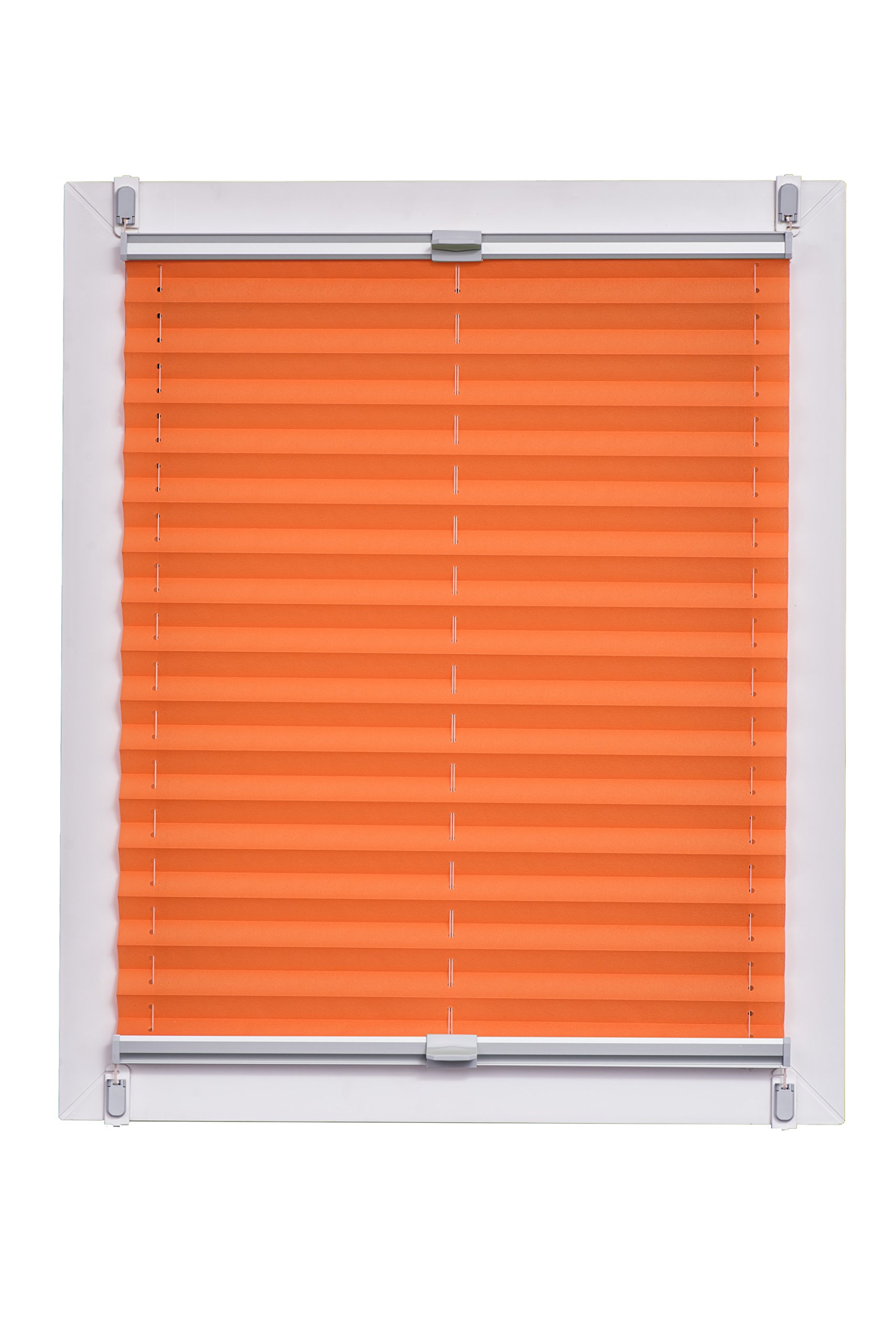 Store plissé Klemmfix gris argent 60 x 150 cm orange