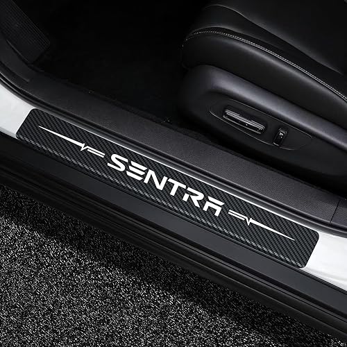 es - 4 calcomanías reflectantes para proteger el umbral de puerta, calcomanías reflectantes de fibra de carbono 4D, calcomanías para proteger la