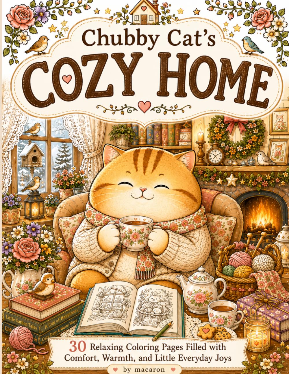 Chubby Cat's Cozy Home: 30 Relaxing Coloring Pages Filled with Comfort, Warmth, and Little Everyday Joys
