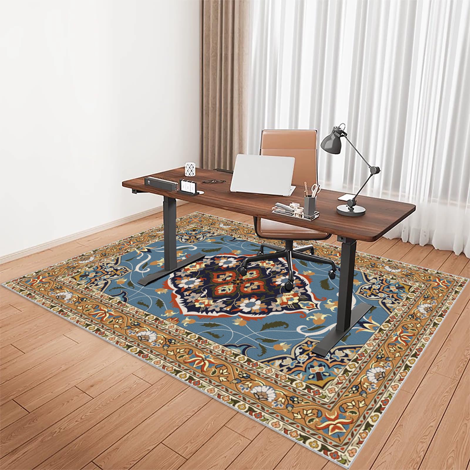 Carpet Protector Mat for Chairs Under Desks, Office Chair Mat for Low Pile Carpets, 120 x 150 cm Floor Protector for Rolling Chair, Carpeted Floor Mat for Computer Desk Chair, Carpet Floor Protection
