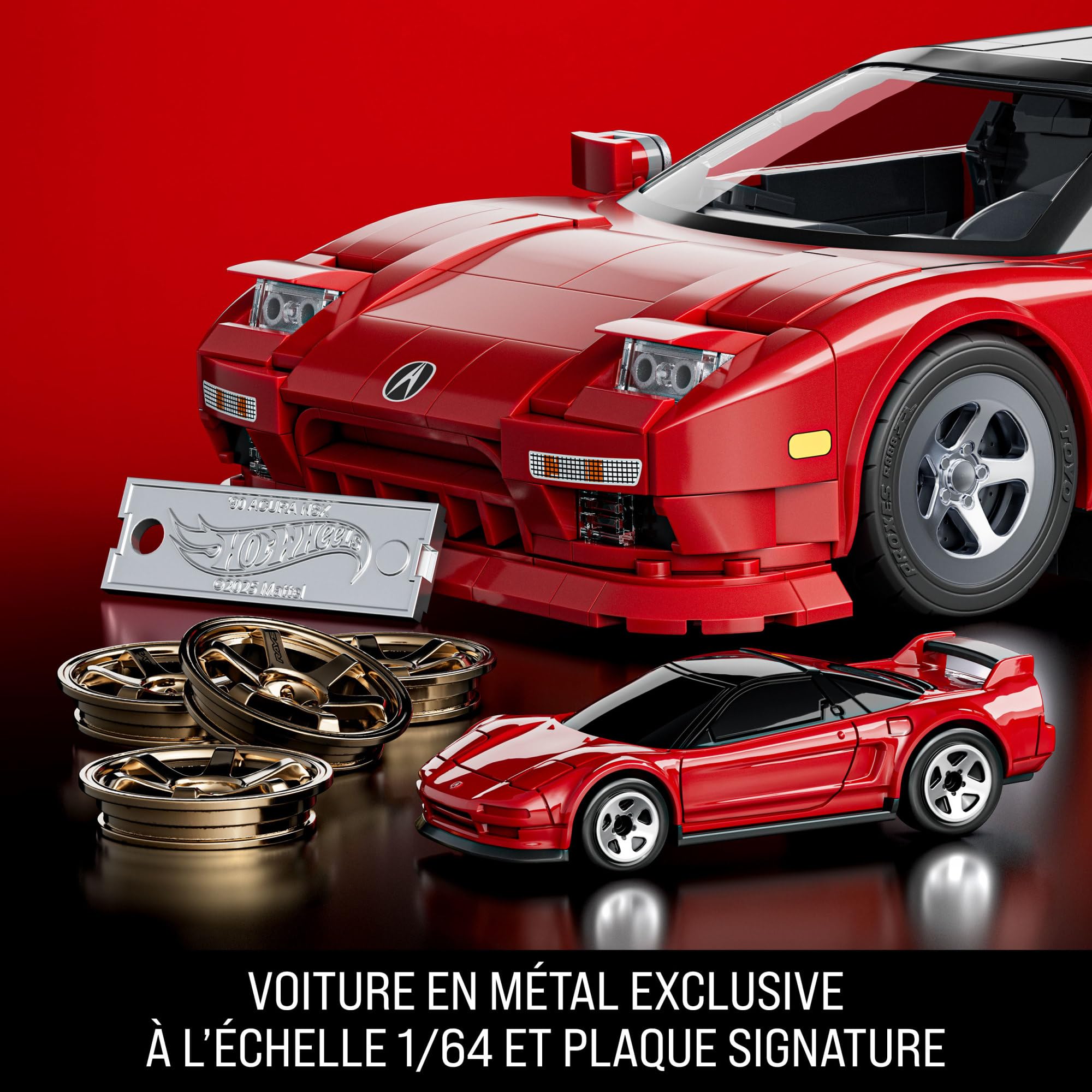Mattel Brick Shop Hot Wheels Coffret de Construction NSX Acura des Années 90 Mattel Brick Shop de la série Elite, avec 876 pièces, collectionneurs adultes et enfants à partir de 10 ans, JFT17
