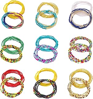 WFYOU 18-24 Pcs Waist Beads for Women Colorful African Waist Beads Body Belly Waist Chain Summer Bikini Jewelry for Woman ...
