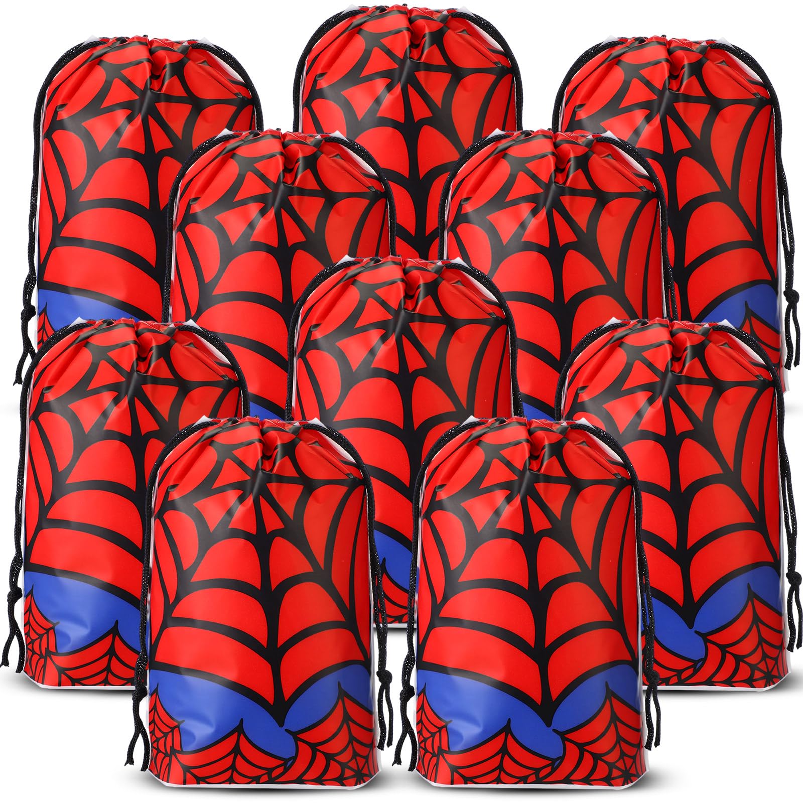 Lzuhoa 24 Pcs Spider Party Favors Gift Bags Drawstring Party Bags, Spider Birthday Decorations, Birthday Party Favor Bags Treat Goodie Bags for Birthdayy Party