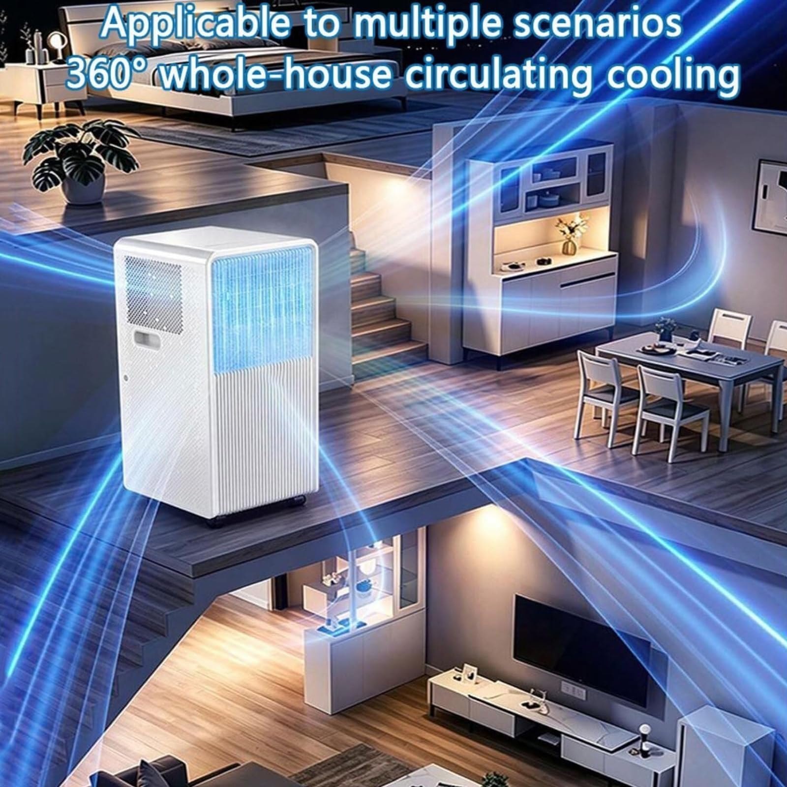 Climatiseur Mobile 7000 BTU, 3-en-1 Écoénergétique Climatiseur Portable,