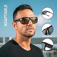 Vista 27 de TOREGE - Lentes de sol polarizados deportivos para hombres y mujeres, para ciclismo, correr, golf, pesca, TR26 Marco negro y lente plateado cobre