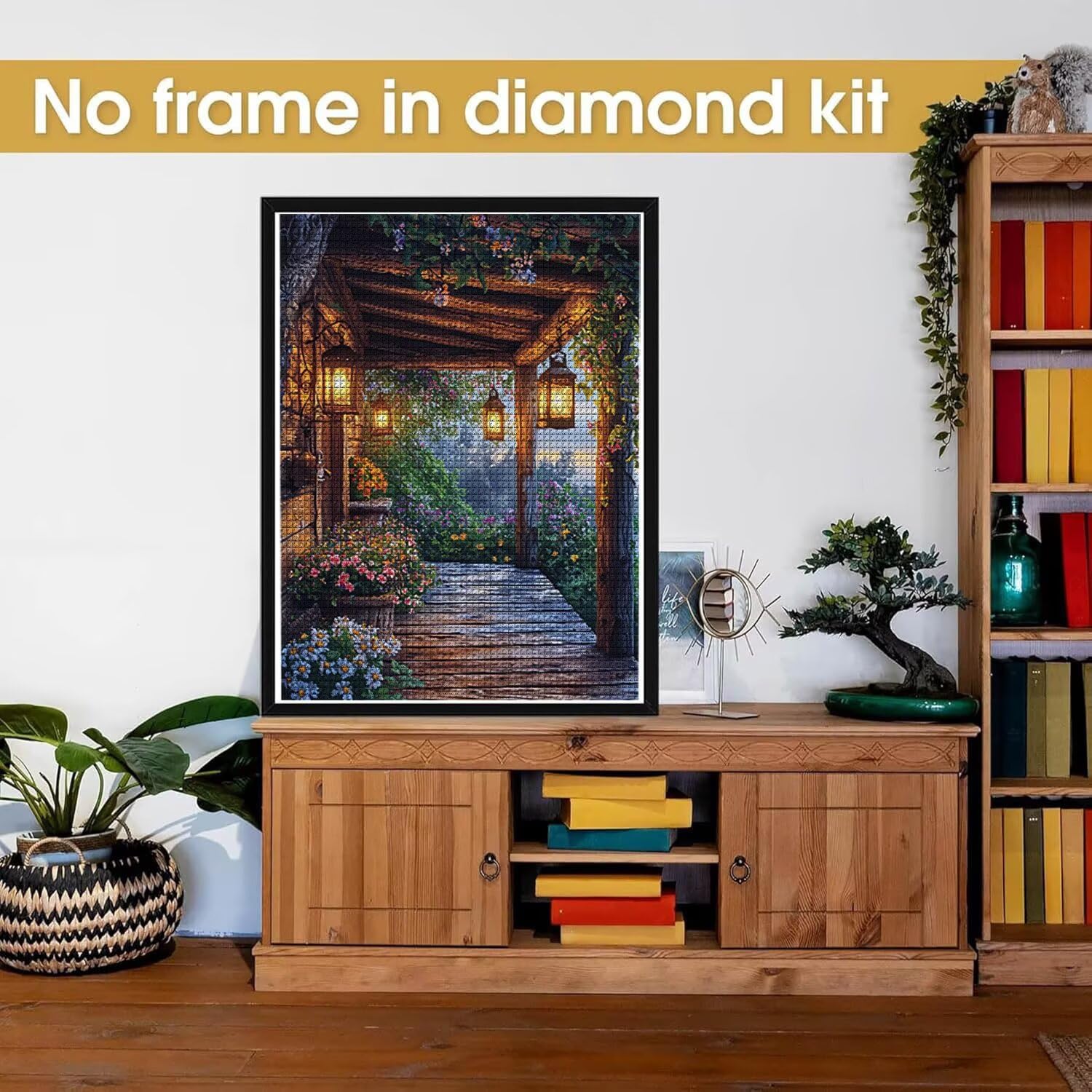 Diamond Painting Kit Completo Vista giardino Pittura Diamante 70x90cm S-834 | Diamond Painting, Pittura Diamante per Adulti e Bambini, Kit DIY Punto Croce per Decorazione Murale la casa - Regalo