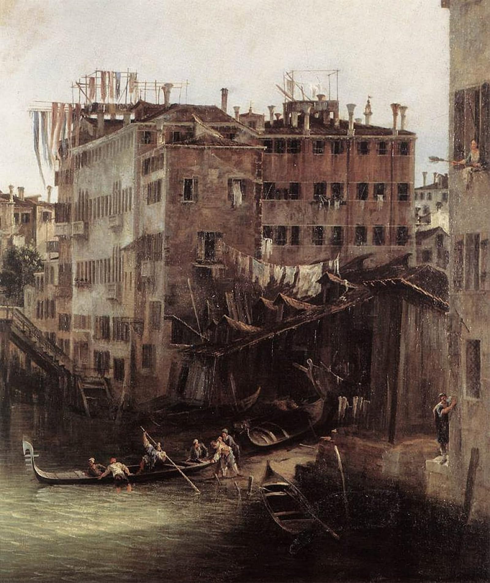 SERENDIPITP Abstract Painting Mural Print Picture Wall Decor Painting The Rio dei Mendicanti by Antonio Canal Vintage Wall Artwork for Home Decor 60x90cm