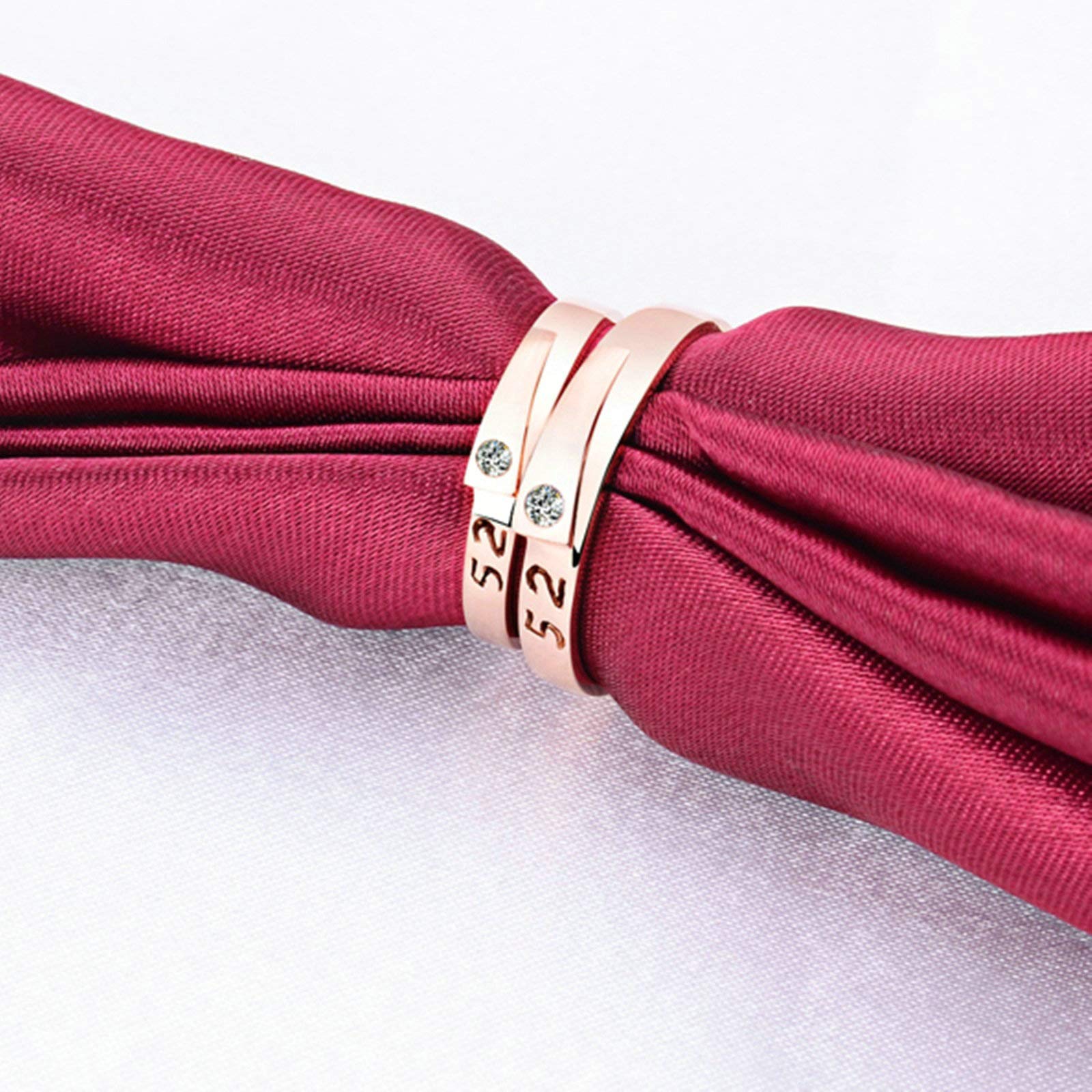 Pierścionek zaręczynowy dla niej 2 sztuki 18-karatowe różowe złoto grawerowany 52 inkrustowany diament 0,05 ct pierścionek obrączka ślubna e Różane Złoto, R 1/2, colore: Różowe złoto, cod. BS9678GZGS14183