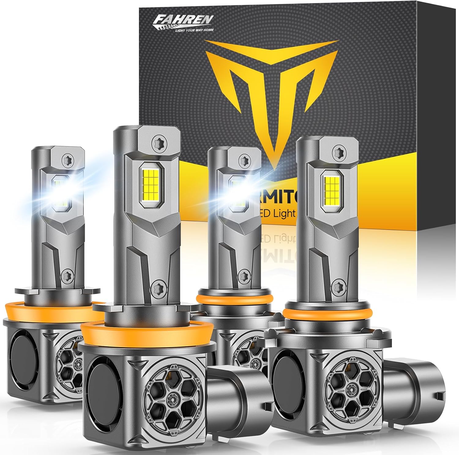 2026 𝐍𝐞𝐰-𝐆𝐞𝐧 H11/9005 Combo Bulbs, 𝟏𝟎𝟎𝟎𝟎𝟎𝐋𝐌 𝟏𝟒𝐗 Brightest-Beam 6500K White Truck Cranes,1:1 Mini Size for Fog or High and Low, Plug & Play, 10 Years Lifespan (Pack of 4)