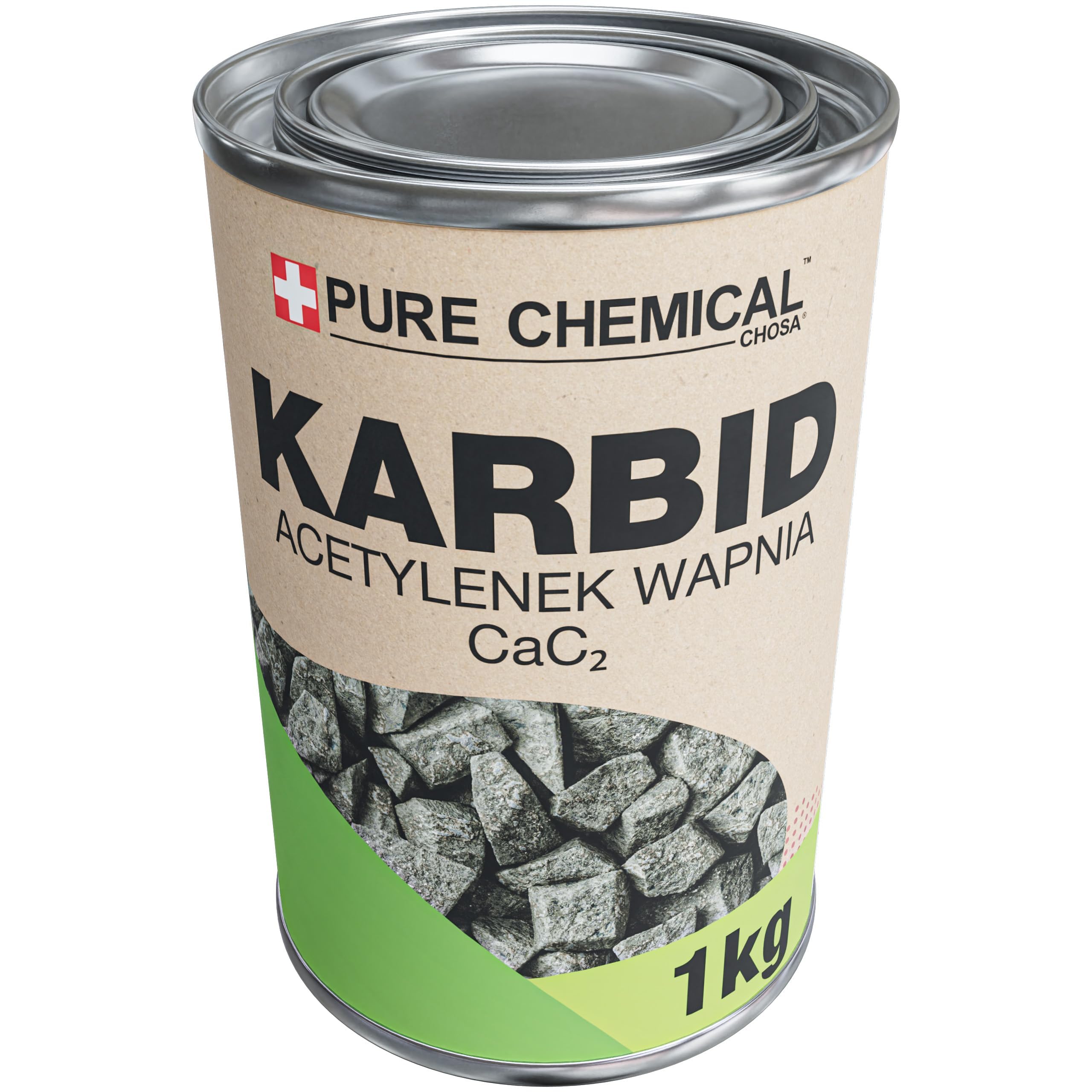 CHOSA Carburo di Calcio 1 kg CAC2 Puro Senza Additivi per Lampade Acetilene Saldatura Giardino Robusta Scatola di Metallo
