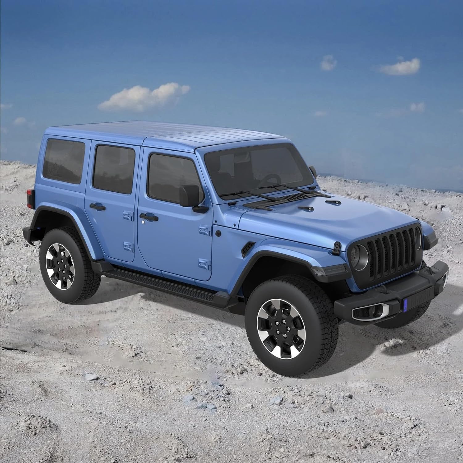 2Pcs Runing Boards fit for Jeep Wrangler JL 4 Door 2018-2025 Nerf Bar Pedal Black Non-Slip Side Step Accessories