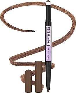 Maybelline Express Brow 2-In-1 Pencil and Powder Eyebrow Makeup, Medium Brown, 1 Count