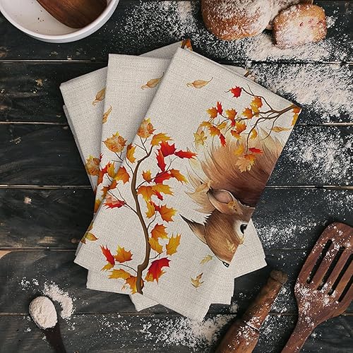 Miniatura 8 de Toallas de cocina de cosecha, decoración de granja de Acción de Gracias con camión, hoja de arce, toalla de cocina de Acción de Gracias, paños de