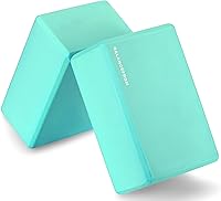 Fitvids High Density Yoga Blocks Set of 2 - 9x6x4 Inch Non-Slip EVA Foam, Portable Support for Stretches & Posture - Multiple Colors