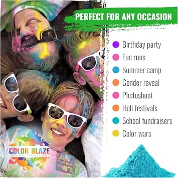 Color Blaze Holi Color Run Powder - 25 lbs Teal - Bulk