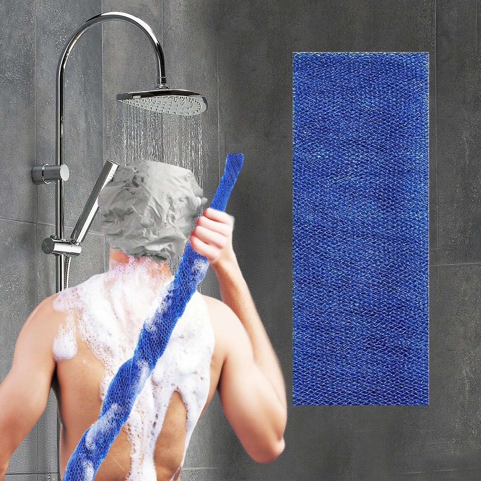 Mesh Bath Towel Long Sauna Scrub Cloth for Shower Body Wash Quick Dry Reusable Towel for Steam Home