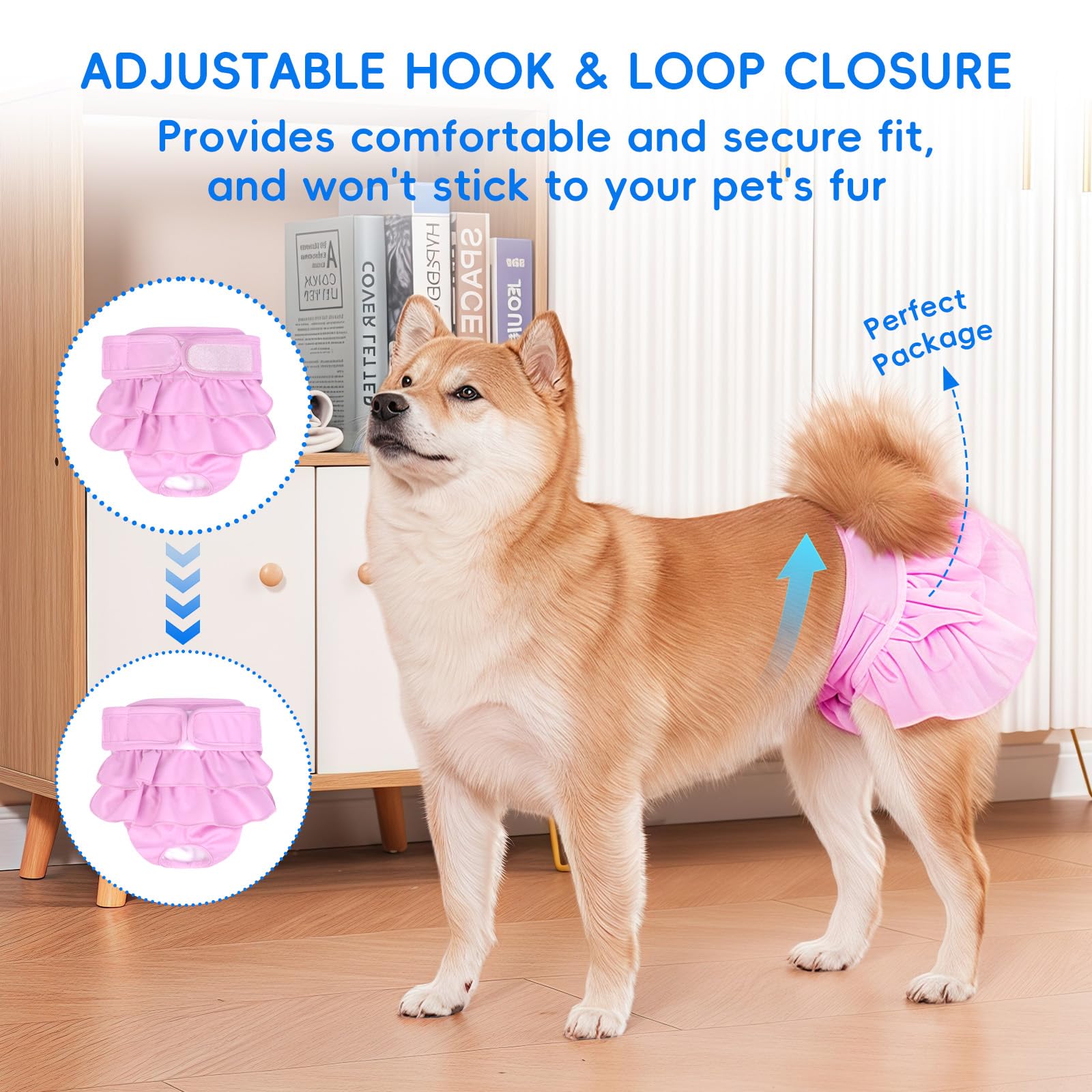 AMFUN 3 Pack Washable Dog Diapers Female, Washable and Reusable dog diapers, Pet Soft Dogs Nappies - Image 3