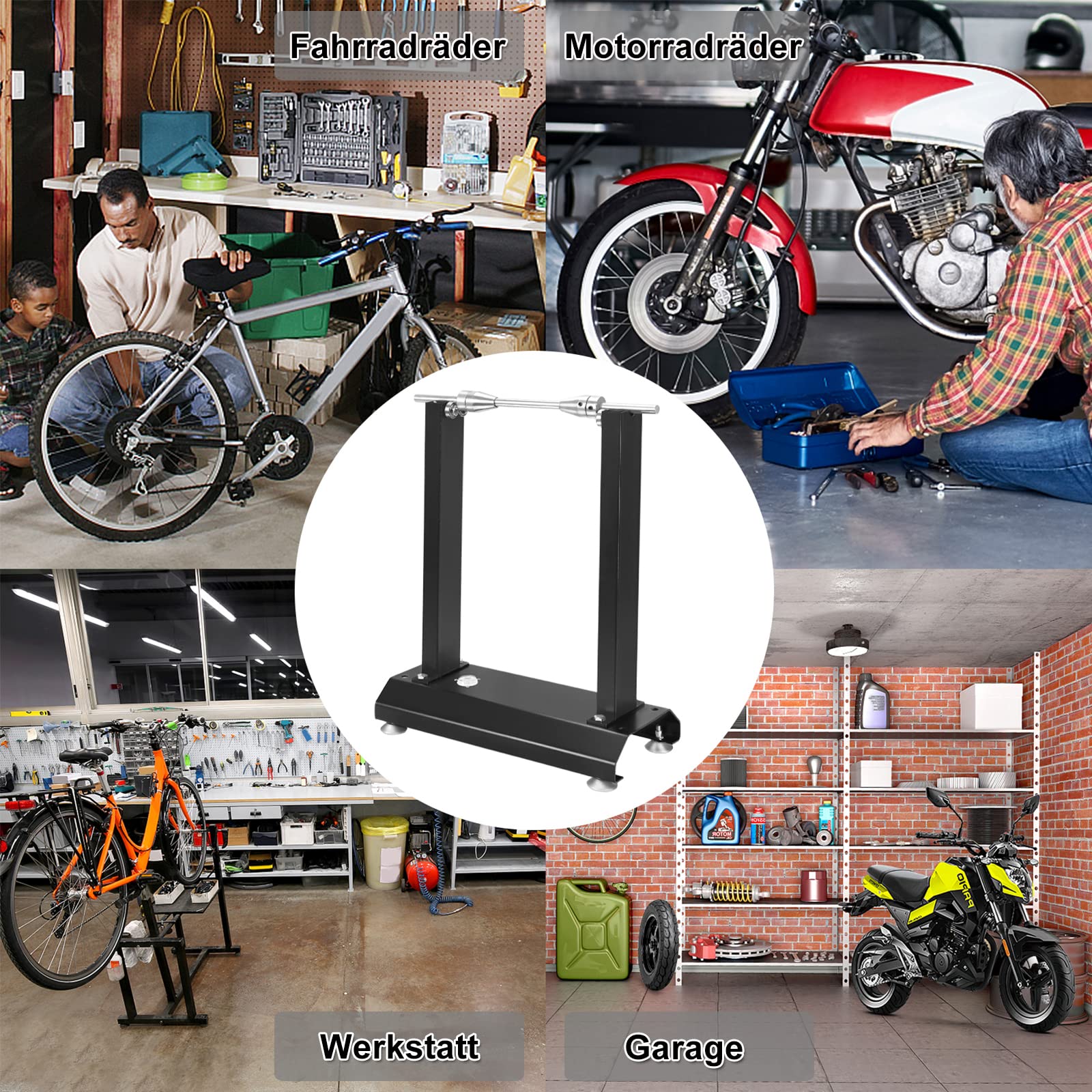 Wuchtbock pour Moto, Appareil d'équilibrage pour Roues de Moto, Machine d'équilibrage de Roues, Équilibrage de Roue, pour Pneus de Moto et Pneus de Voiture 40 x 19 x 50 cm