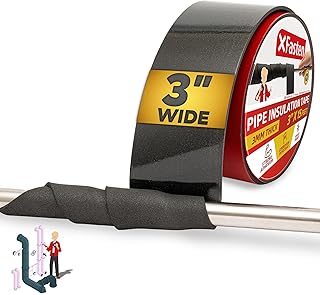 XFasten Foam Pipe Insulation Tape 3 Inch x 15 Feet Heavy-Duty AC Line Insulation Outdoor Pipe Wrap Tape AC Pipe Insulation Outdoor Pipe Insulation Wrap Tape HVAC Line Insulation Pipe Wrap Around Tape