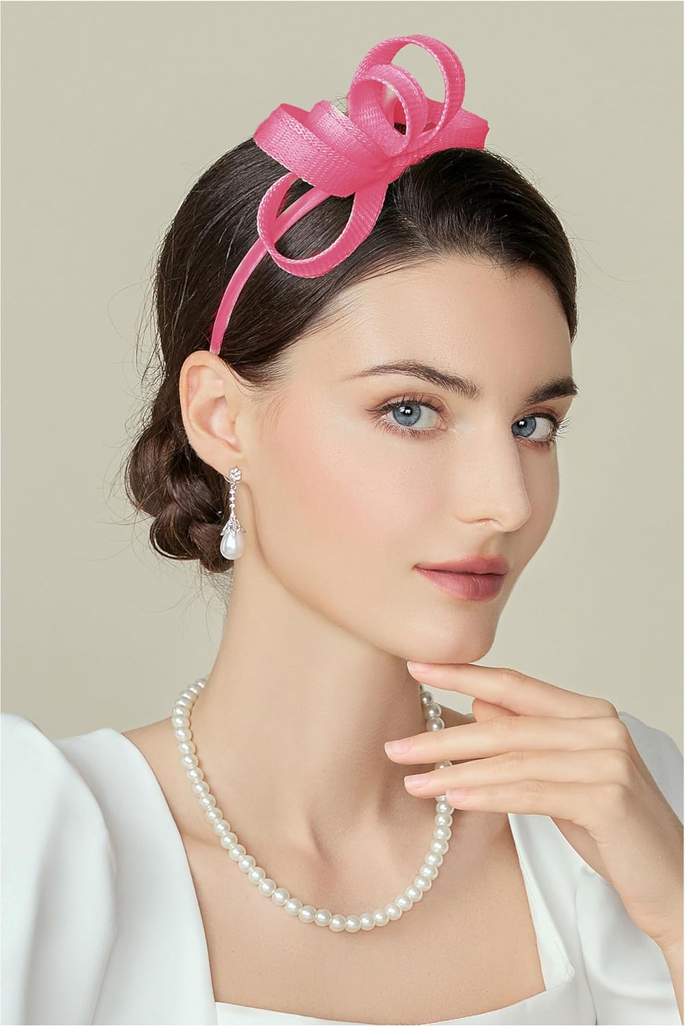 BABEYOND Fascinator Headband for Women - Tea Party Kentucky Bow Headband Derby Bridal Wedding Daily Headpiece with Hair Clip - Image 5