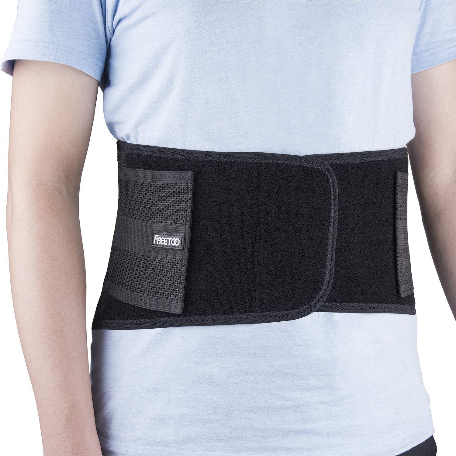 Freetoo Back Brace for Lower Back Pain Relief with 4 Stays