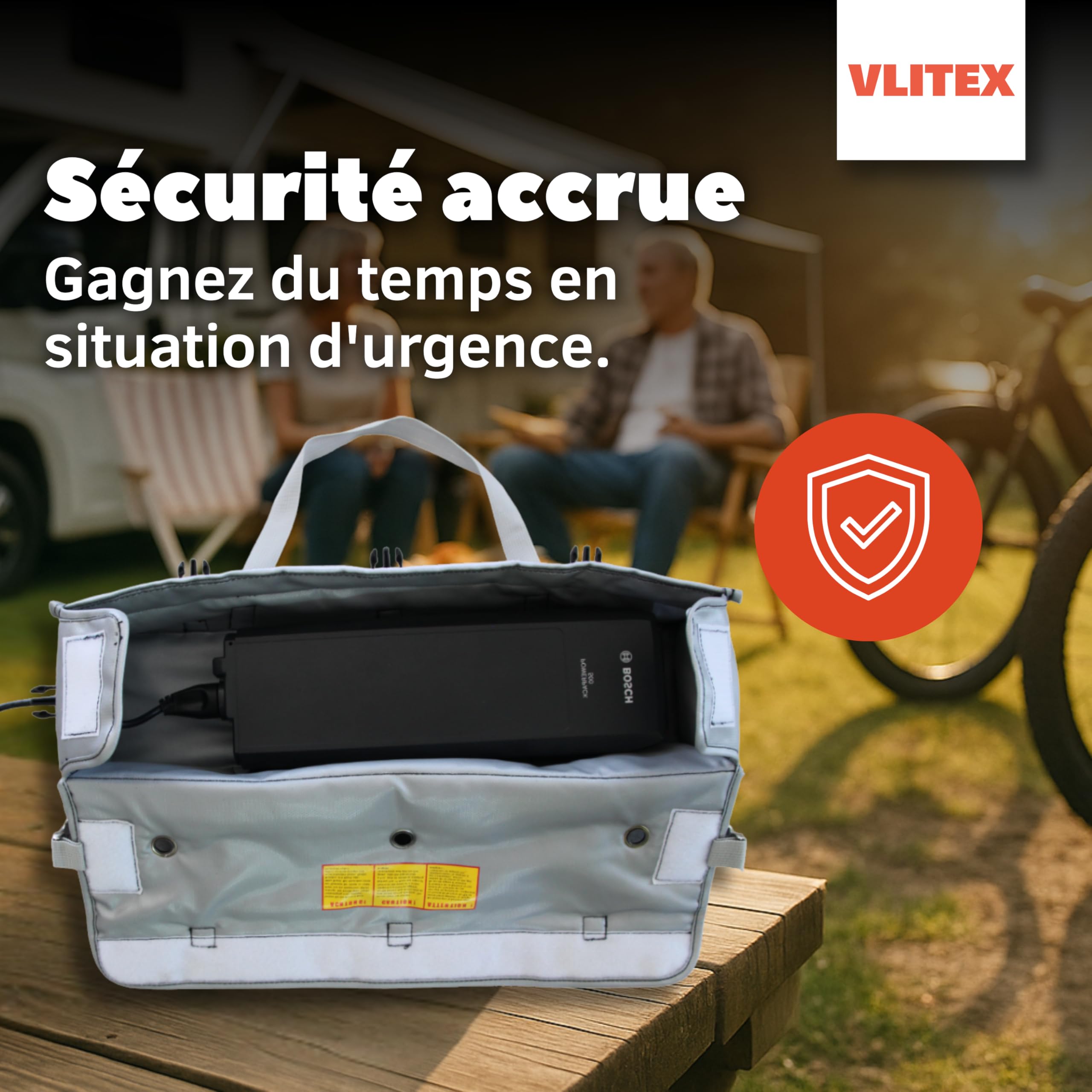 VLITEX Sac Batterie pour Vélo Électrique XL | Qualité Premium | 5 Couches Ignifuges | Protection pour Le Stockage, Le Transport et la Charge en Toute Sécurité | Grande Capacité