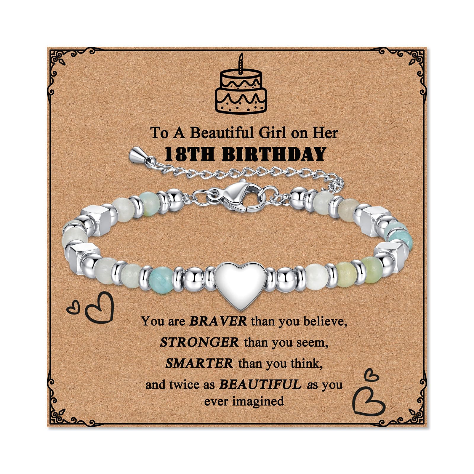 4-12 Year Old Girl Birthday Gifts, Adjustable Pink White Pearl Beaded Bracelet for Teen Girls, 4-12th Happy Birthday Christmas Graduation Gifts for Daughter Granddaughter Niece
