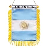 Argentina Hanging Flag with Suction Cup 4x6 Inch - Double Sided argentine Mini Banner for Car Rearview Mirror and Window Decor