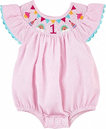 Mud Pie Baby Girls Smocked Birthday Bubble