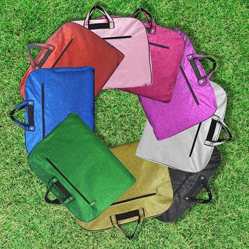 Miniatura 6 de Bolsa de ropa para colgar para niñas de NGIL, bolsa de viaje para porristas, baile y competición con purpurina (Negro-Purpurina)