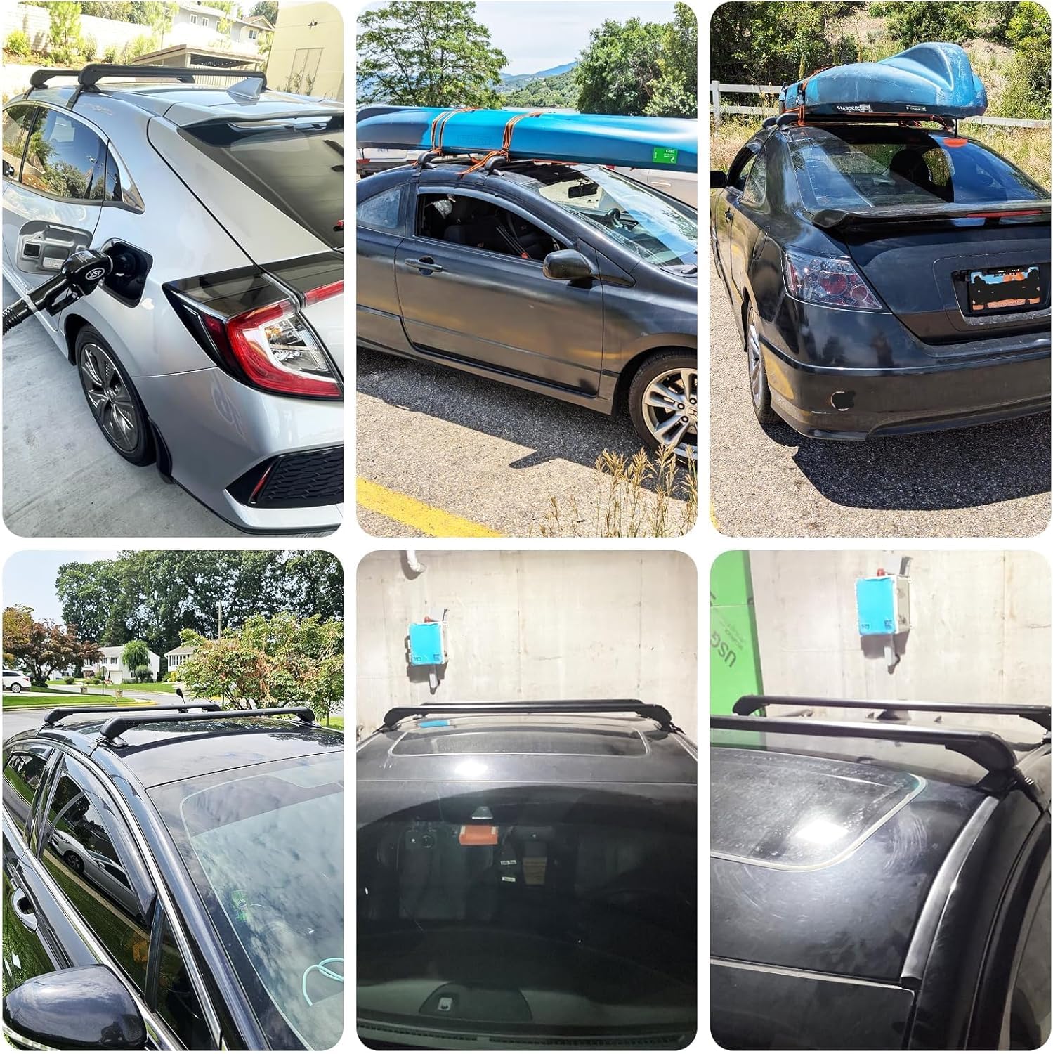 Universal Car Roof Rack Cross Bars w/Anti-Theft Lock,Heavy-Duty Aluminum Alloy Roof Rail w/165LBS Capacity for Bike, Kayak,Cargo, Luggage Fits Vehicles with Rain Gutter Spacing 42.91in-44.88in (2PCS)