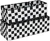 2-Pack Checker Pattern Woven Bins, 16” Ribbon Metal Wire Desk Organizer, Drawer Dresser Baskets, Countertop Toilet Paper Storage Containers Black & White