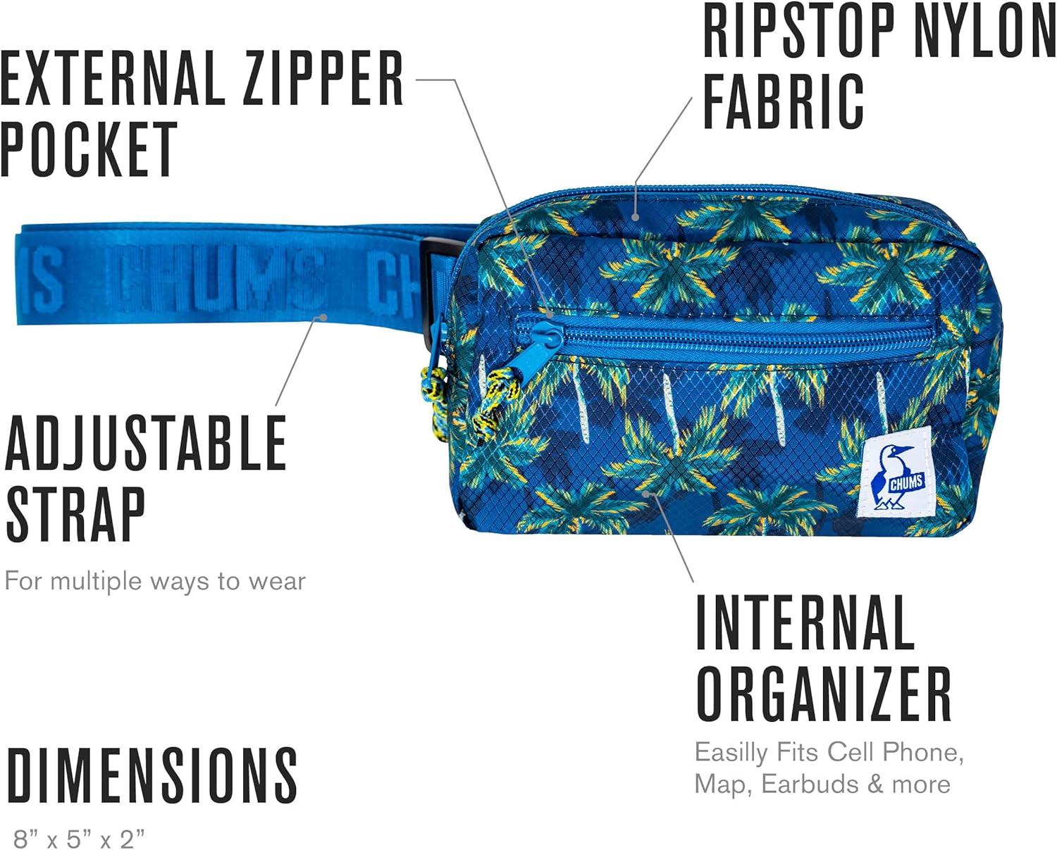 Chums Switchpack Waist Pack – Lightweight 3-in-1 Crossbody Bag & Tactical Fanny Pack for Men & Women, Travel Belt & Sling Bag - Palm Tree - Image 6