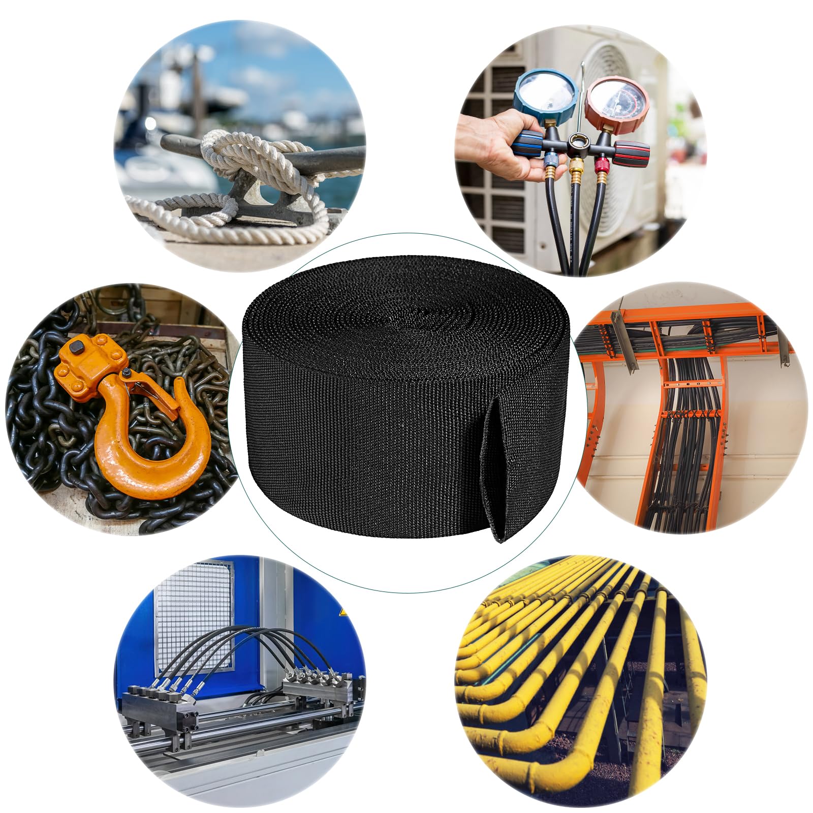 FOYTOKI Black Nylon Protective Hose Cover Id Welding Sleeves For Oxy Acetylene Hydraulic Hose Wrap Cable Management