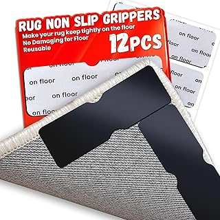 Rug Non Slip Grippers, Reusable Rug Tape Pads for Hardwood Floors, Laminate Floor, Tiles,