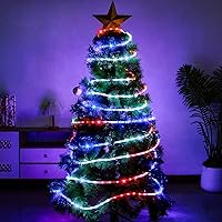 Vista 3 de Cuerda de luces LED impermeables de 50 pies, 360 luces LED de 110 V conectables para interiores y exteriores, para terraza, patio, piscina, camping