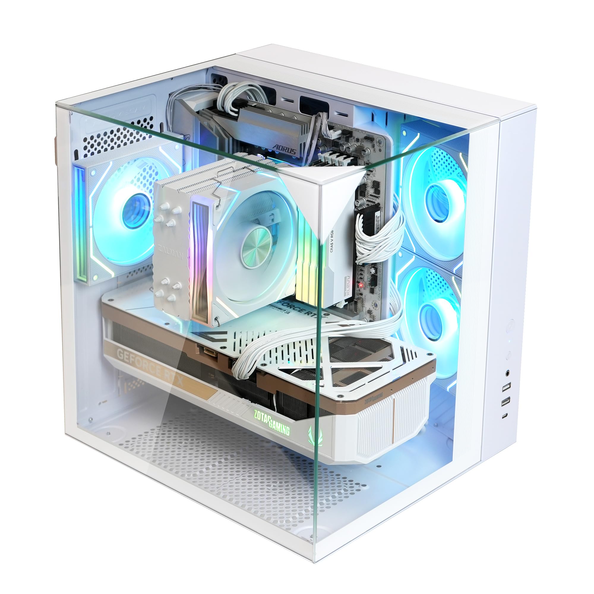 RGBファン付きホワイトデスクトップPC Amazon.com: Zalman ZQBE ATX Mid Tower PC Case, 3 x PWM ARGB Fans