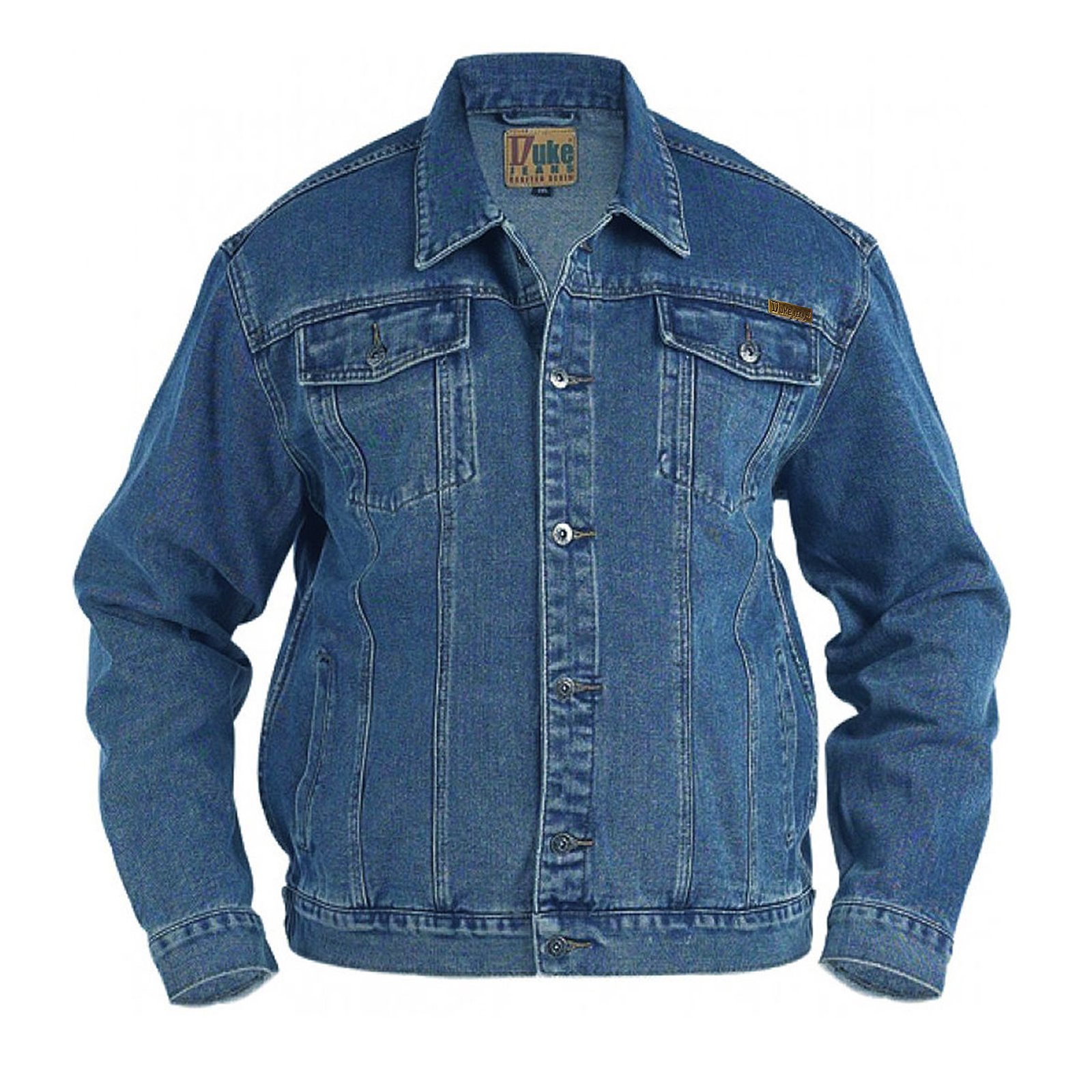 Duke London Men's Stonewash Big King Size Western Trucker Denim Jacket, 4XL